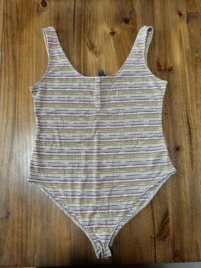 wild fable Pastel Striped Ribbed Tank Bodysuit